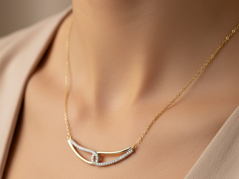 9ct Yellow Gold Cz Necklace