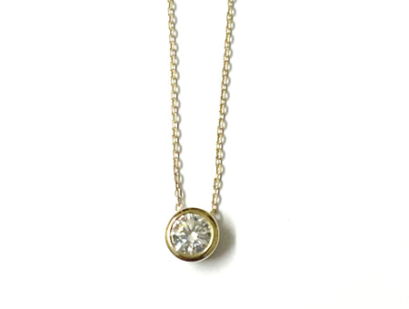 A Yellow Gold Cz Necklace