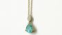 A Yellow Gold Aquamarine Cz Necklace