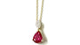A Yellow Gold Ruby Cz Necklace