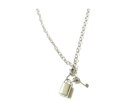 Simply Silver Padlock and Key Necklace