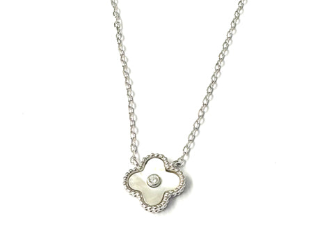 Silver 4 Leaf Clover Necklace.