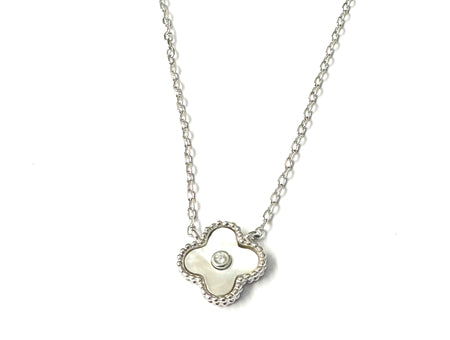 Silver 4 Leaf Clover Necklace.