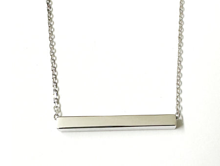 4 Sided Silver Bar Necklace.