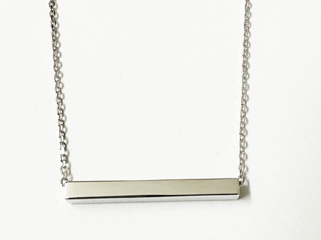 4 Sided Silver Bar Necklace.