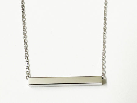 4 Sided Silver Bar Necklace.