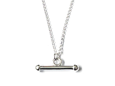 24mm x 4mm Silver T Bar Necklace.