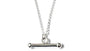 24mm x 4mm Silver T Bar Necklace.