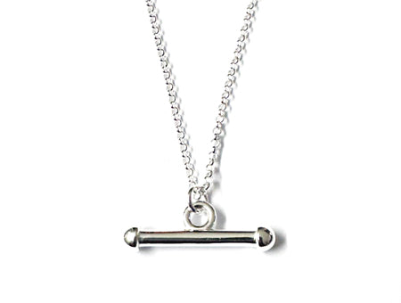 24mm x 4mm Silver T Bar Necklace.