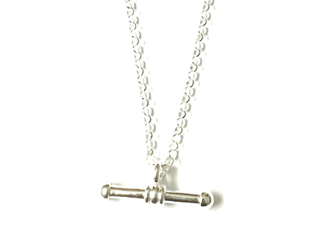 24mm x 4mm Silver T Bar Necklace.