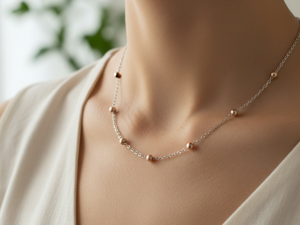 Simply Silver Rose Plated Necklace.