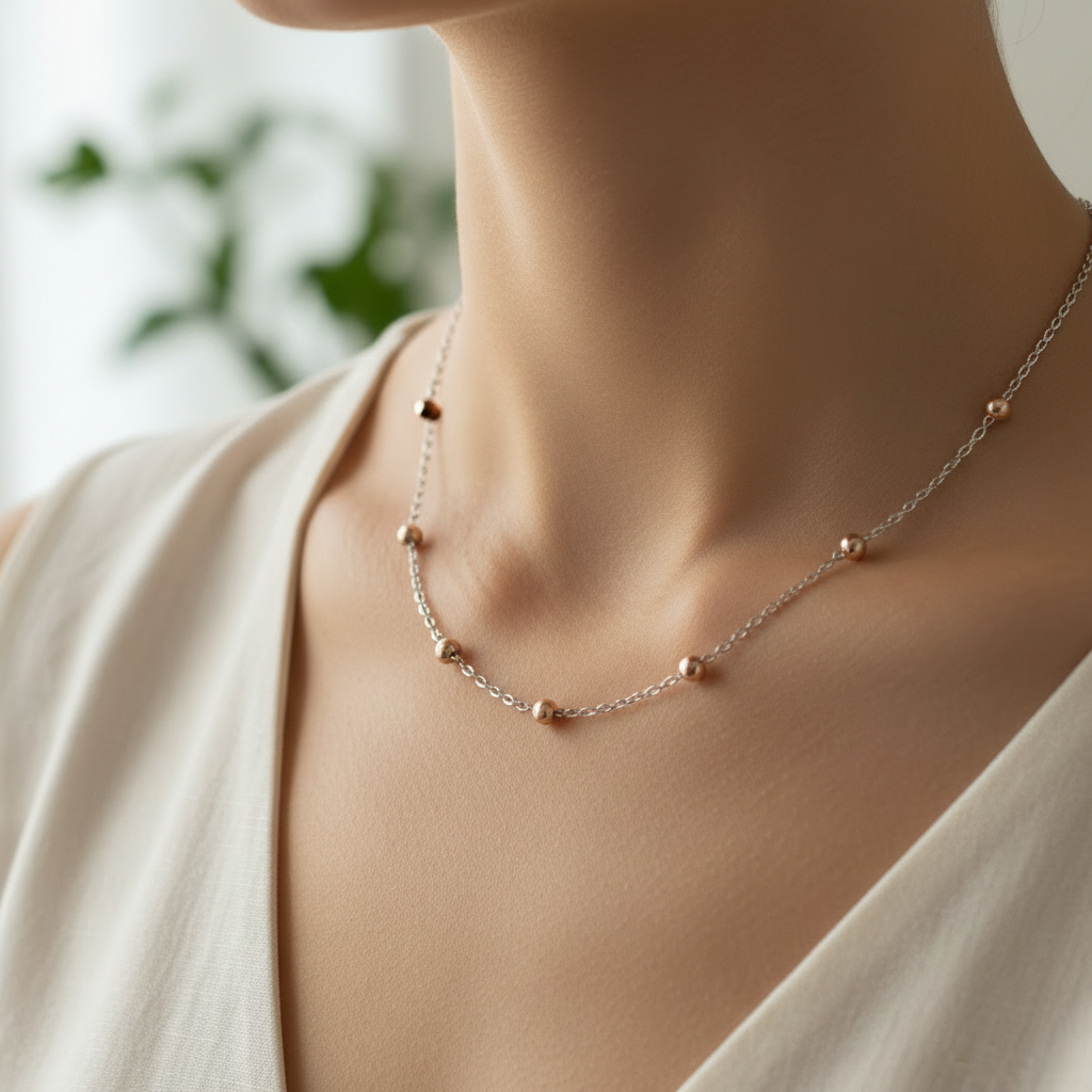 Simply Silver Rose Plated Necklace.