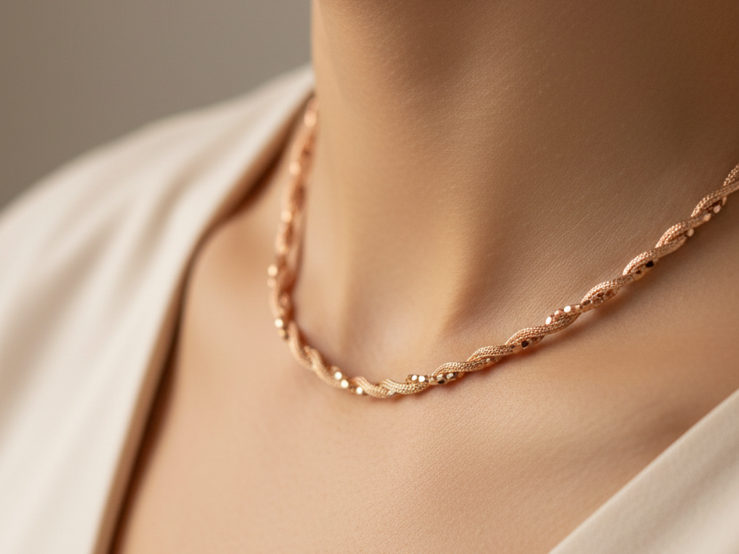 Silver with Rose Gold Plate Necklace