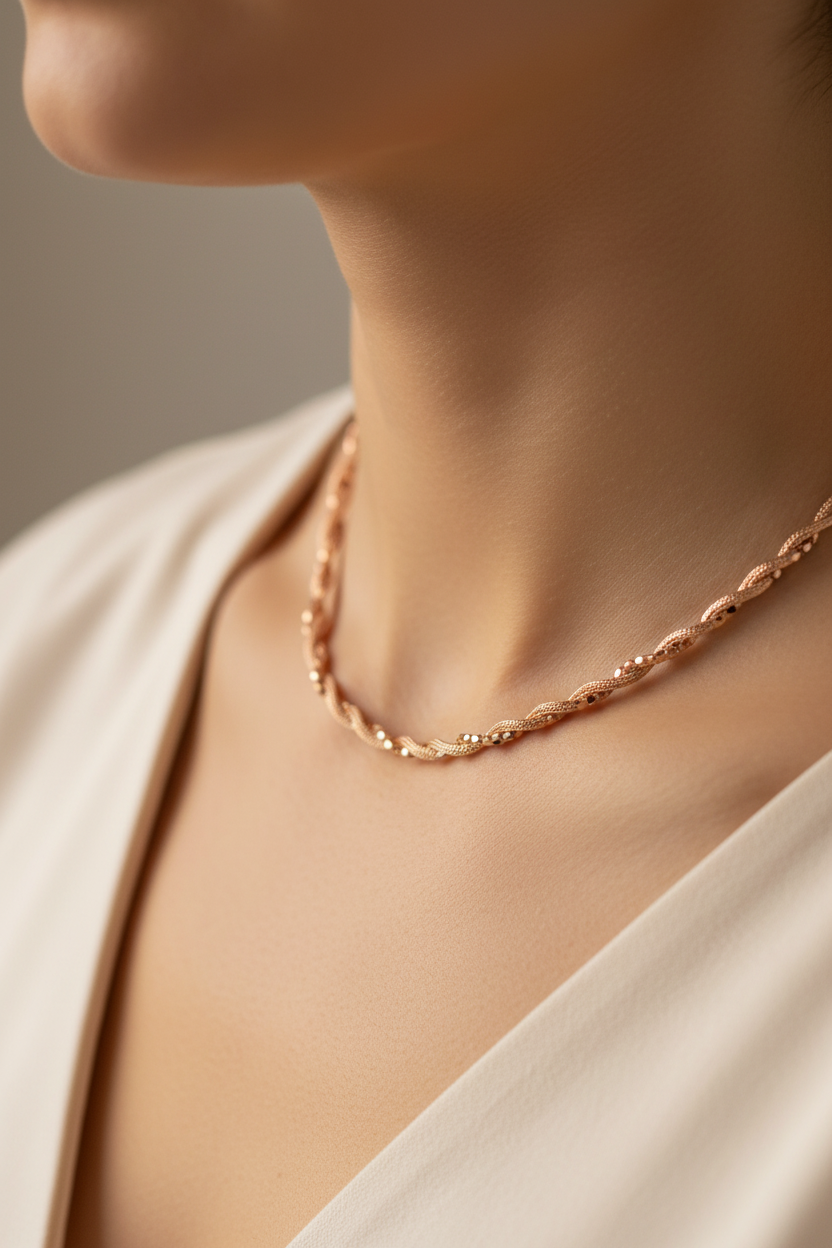 Silver with Rose Gold Plate Necklace