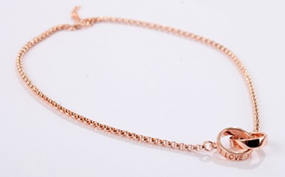 Silver with Rose Gold Plate Necklace