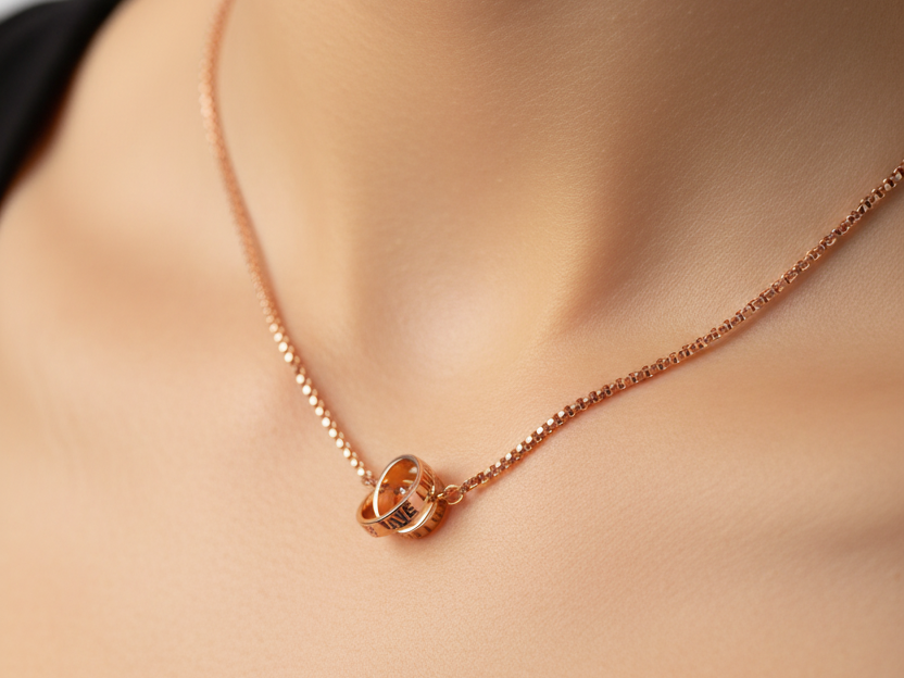 Silver with Rose Gold Plate Necklace