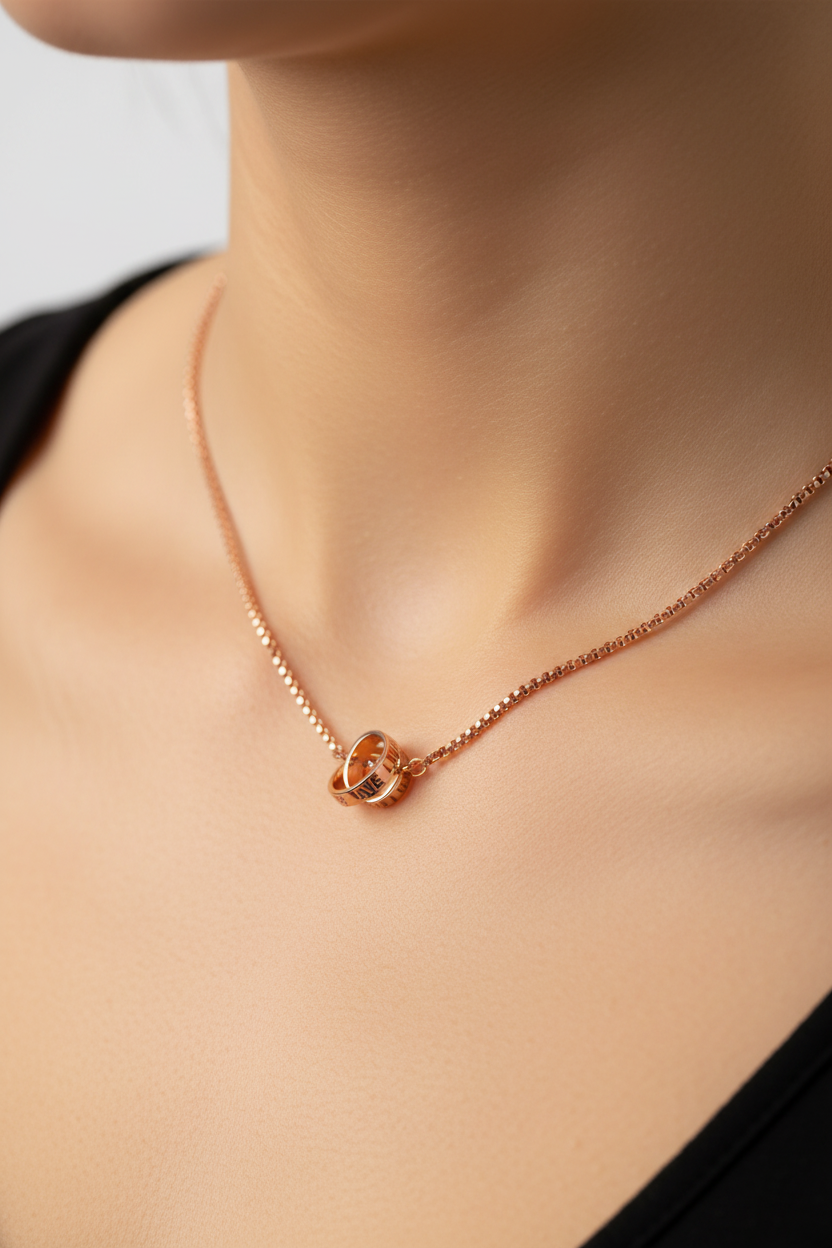 Silver with Rose Gold Plate Necklace