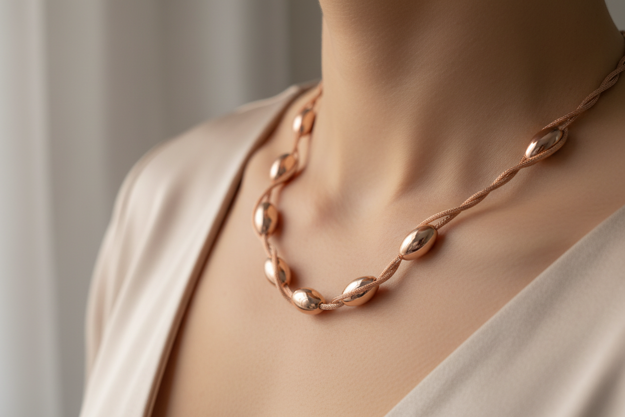 Silver with Rose Gold Plate Necklace