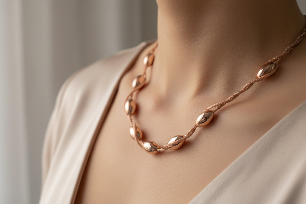 Silver with Rose Gold Plate Necklace