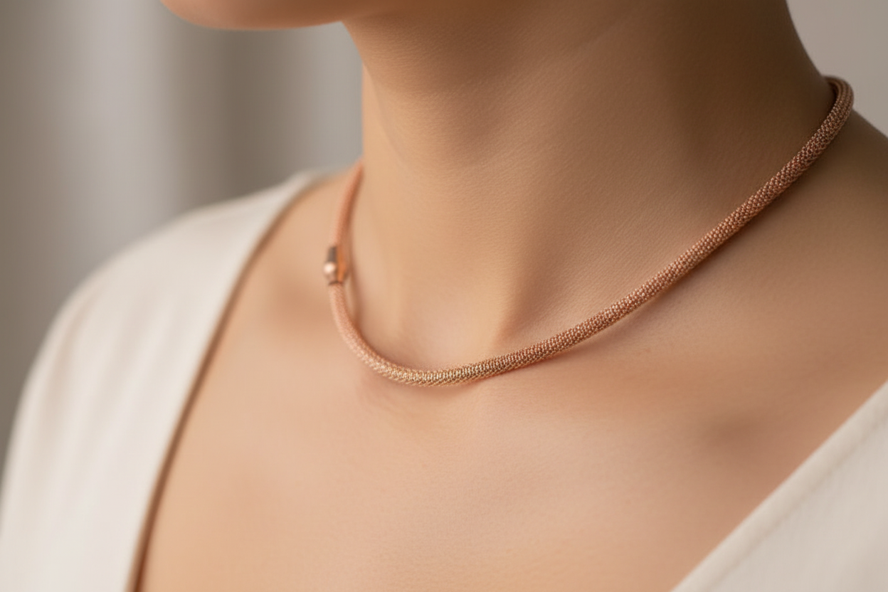 Silver with Rose Gold Plate Necklace