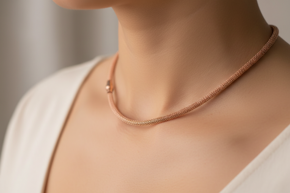 Silver with Rose Gold Plate Necklace