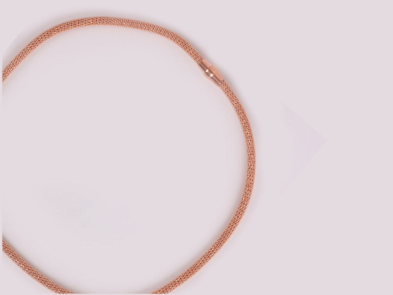 A Silver with Rose Gold Plate Necklace