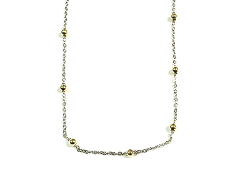 Yellow Plated 2 tone Silver Necklace.
