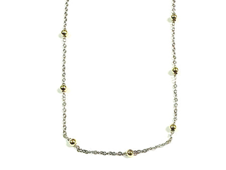 Yellow Plated 2 tone Silver Necklace.