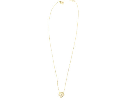 Yellow Plated on Silver 4 Leaf Clover Necklace.