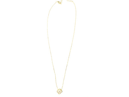 Yellow Plated on Silver 4 Leaf Clover Necklace.