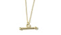 24mm x 4mm Yellow Plated on Silver T Bar Necklace.