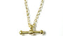 21mm x 4mm Yellow Plated on Silver T Bar Necklace.
