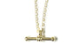 24mm x 4mm Yellow Plated on Silver T Bar Necklace.