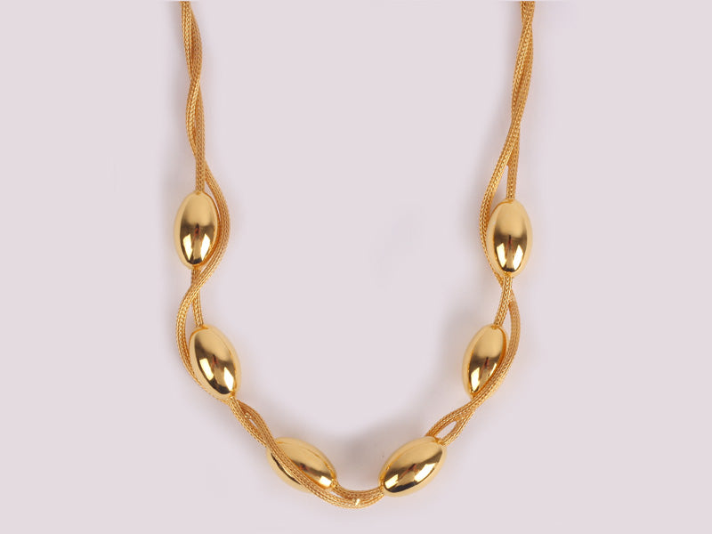 Silver With Yellow Gold Plate Necklace