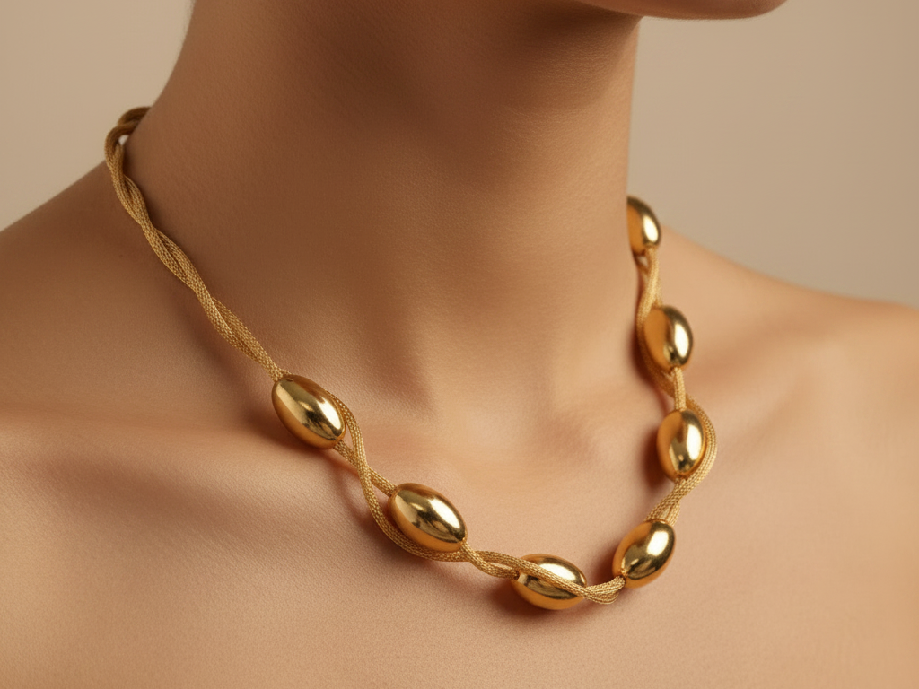Silver With Yellow Gold Plate Necklace