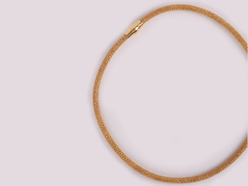 Silver With Yellow Gold Plate  Necklace