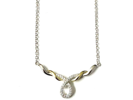 A Silver White CZ Necklace