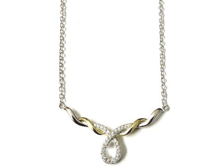 A Silver White CZ Necklace