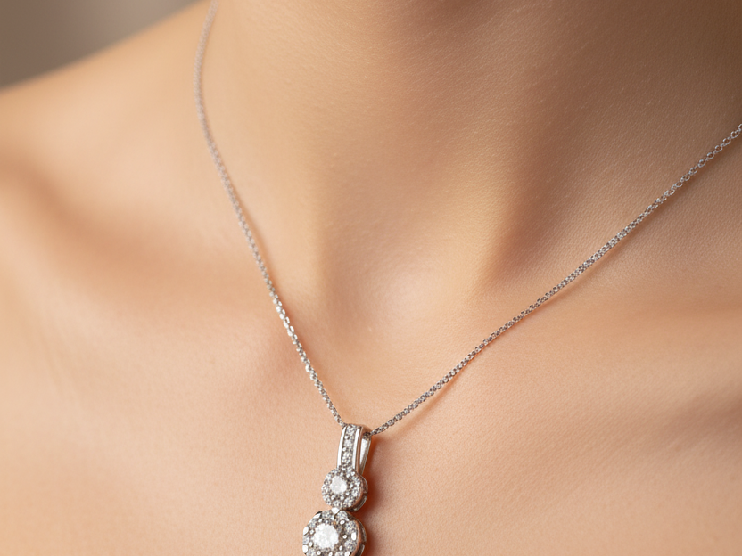 9 CT White Gold Pendant.