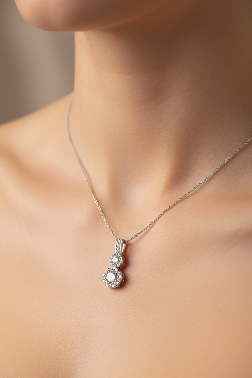 9 CT White Gold Pendant.