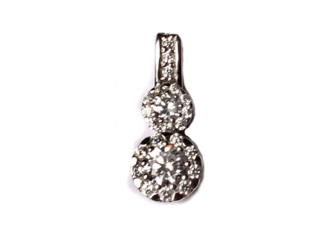 9ct White Gold Pendant And  Earring Set.