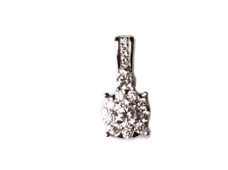 9 CT White Gold Pendant And Earring Set.