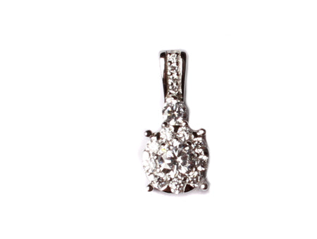 9 CT White Gold Pendant And Earring Set.