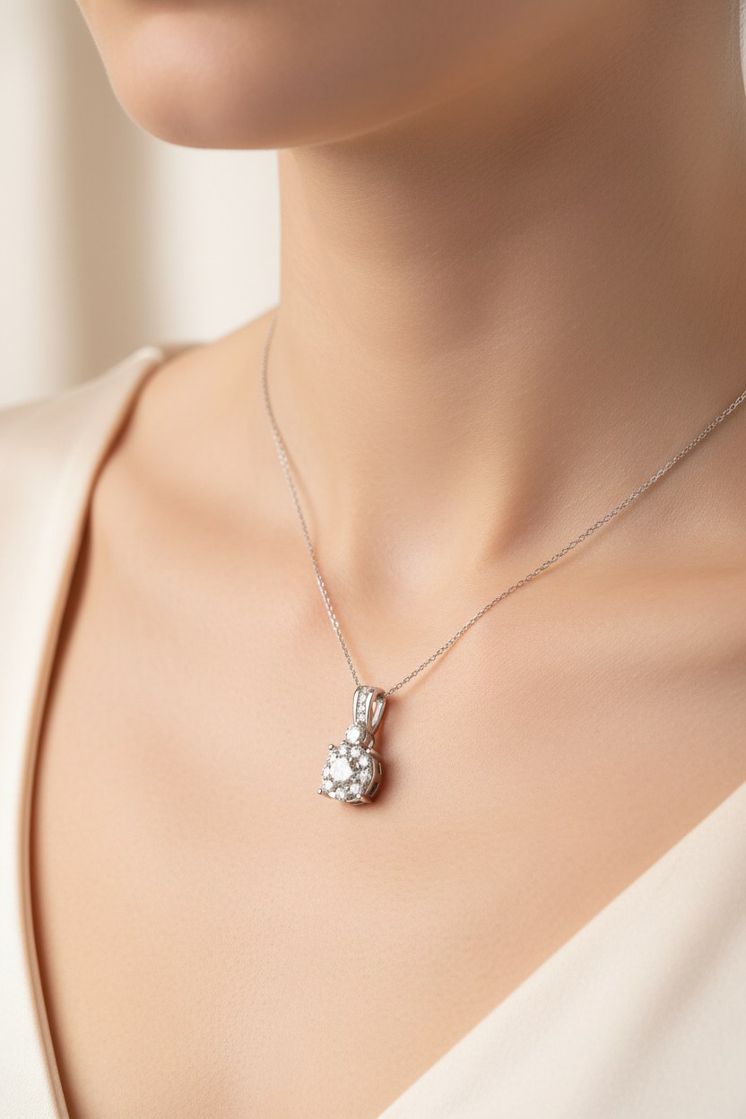 9 CT White Gold Pendant. 1.10
