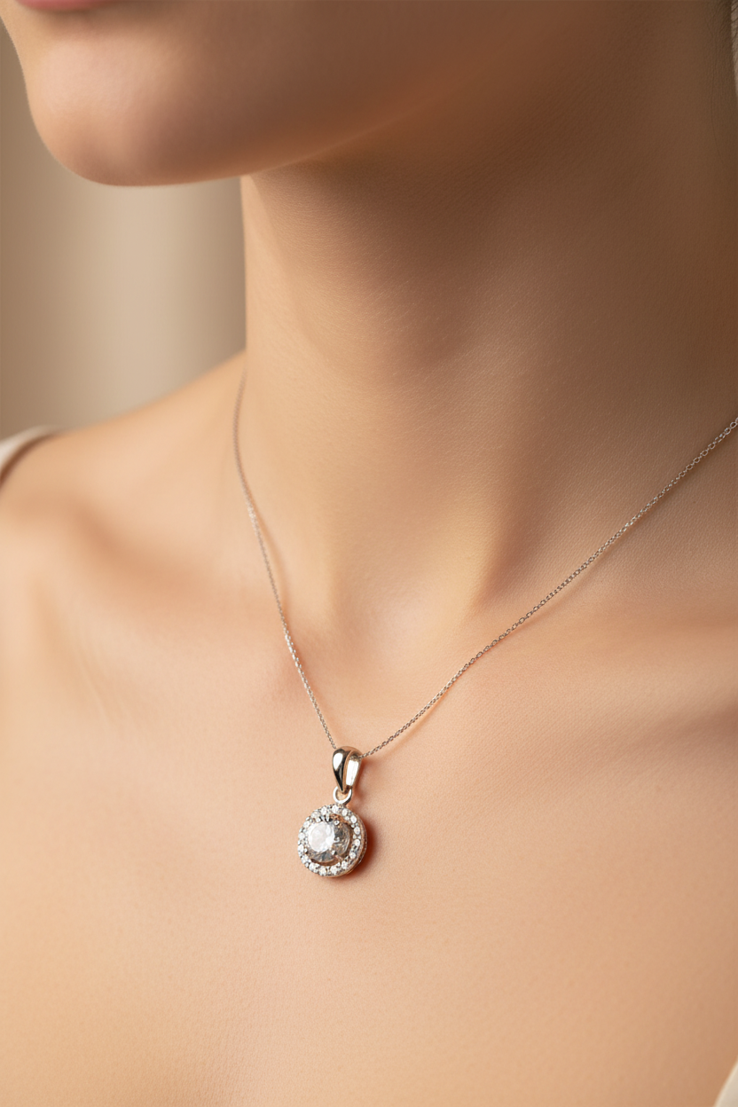 9 CT White Gold Pendant.