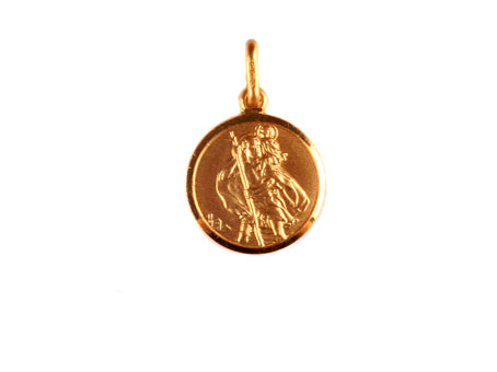St Christopher’s Round Medal 9 Ct Yellow Gold Small