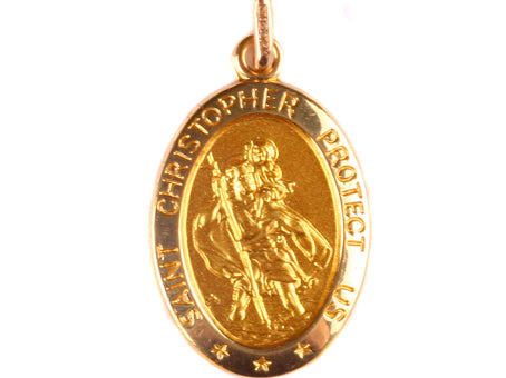 St Christopher’s 9 Ct Yellow Gold Oval Medal Medium