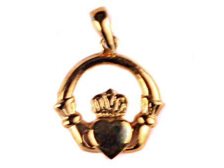 9 Carat Yellow Gold Irish Claddagh Pendant
