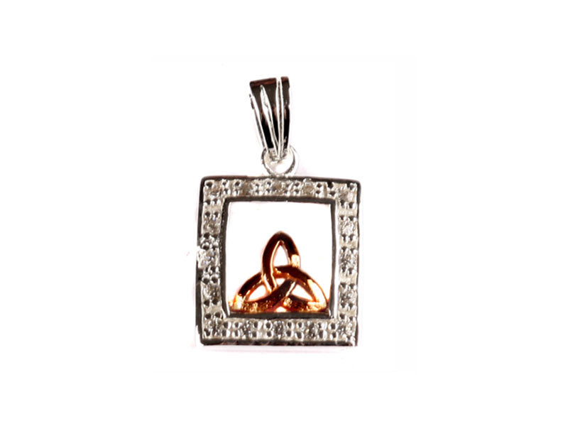 Rose Gold Plated On Silver Pendant