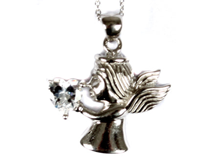A White Cubic Zirconia Angel Pendant